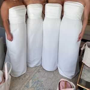 Elegant White Strapless Gowns